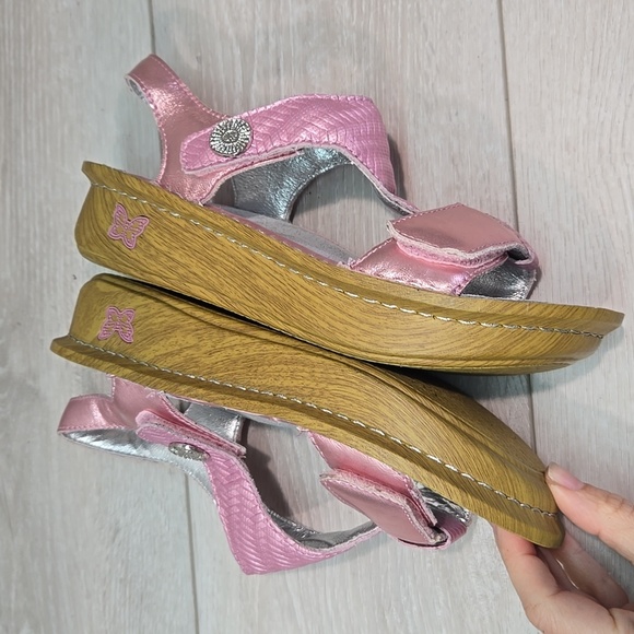 Alegria PG LiteKEN-844 Pink Leather Hook&loop Platform Sandals Shoes Sz 37/7-7.5 - Picture 8 of 12